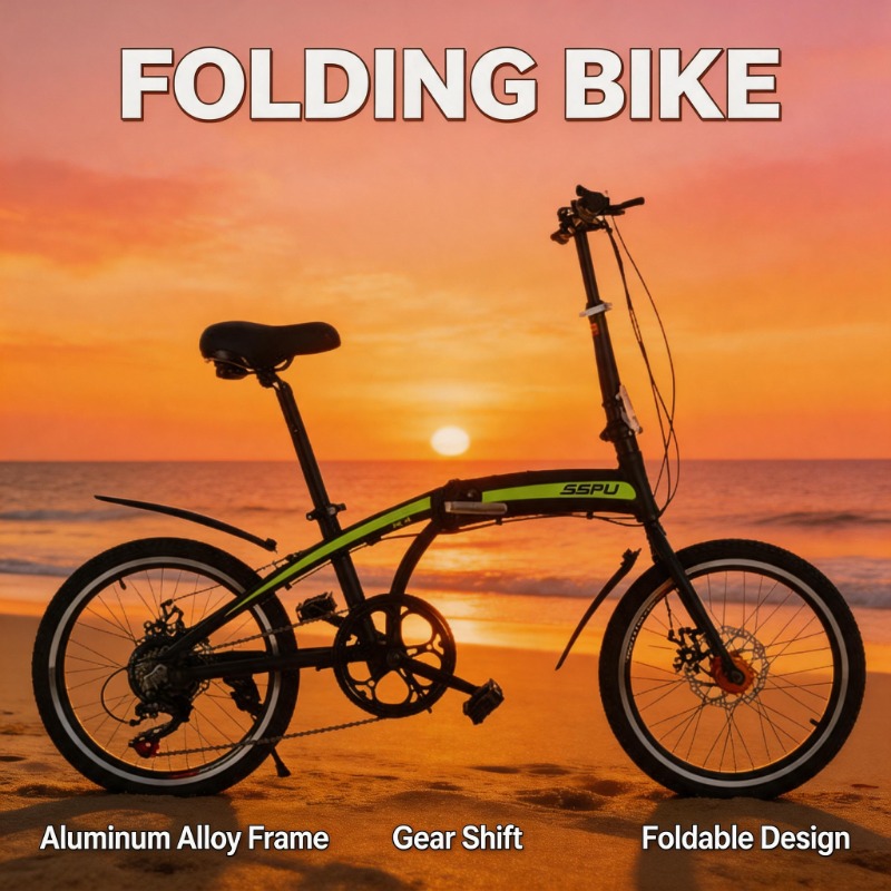 Commuting With Bike - 20-Inch Lightweight Aluminium Alloy Folding Bike