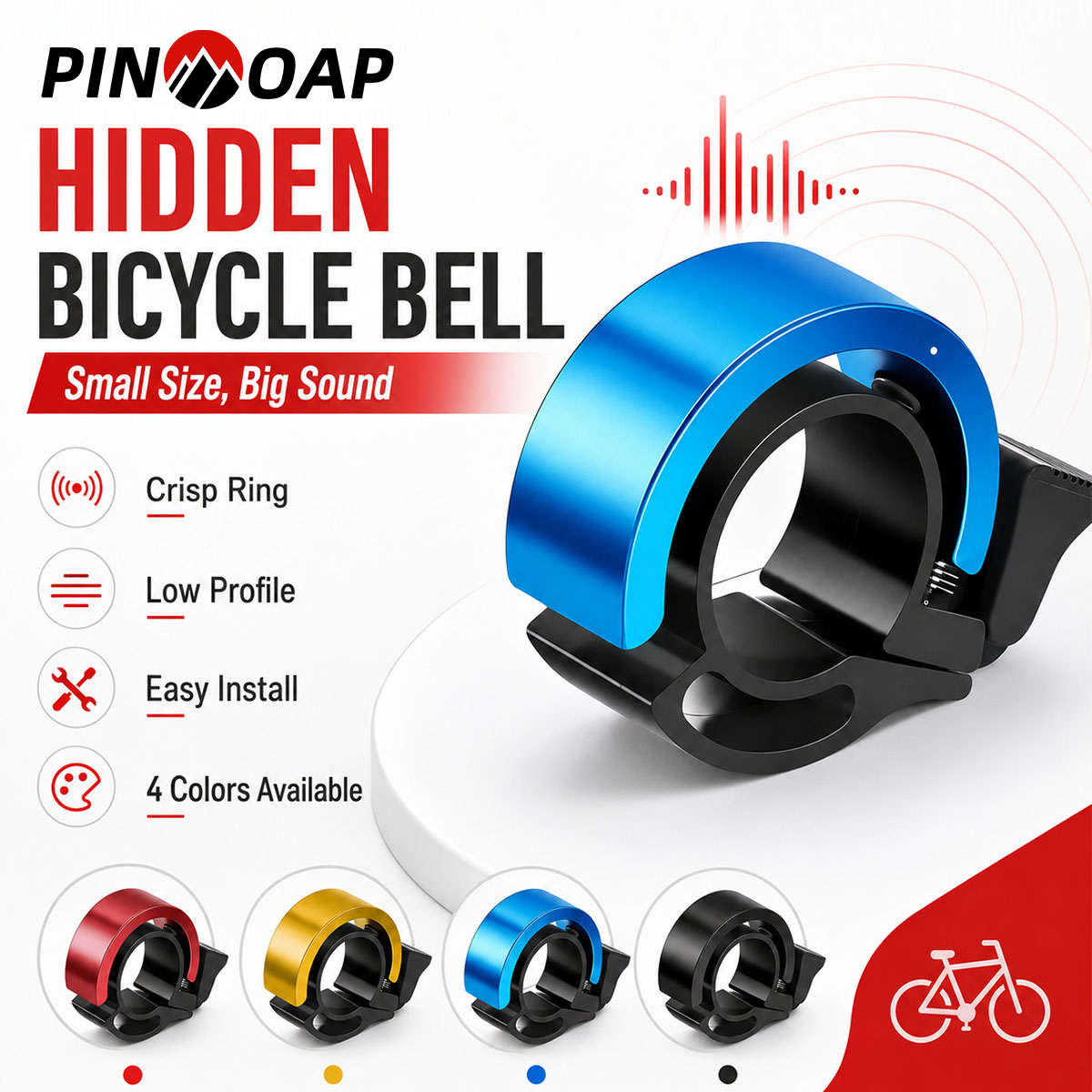 Bell Handlebar Ring - PINMOAP 1PC Bicycle Invisible Bell Hidden