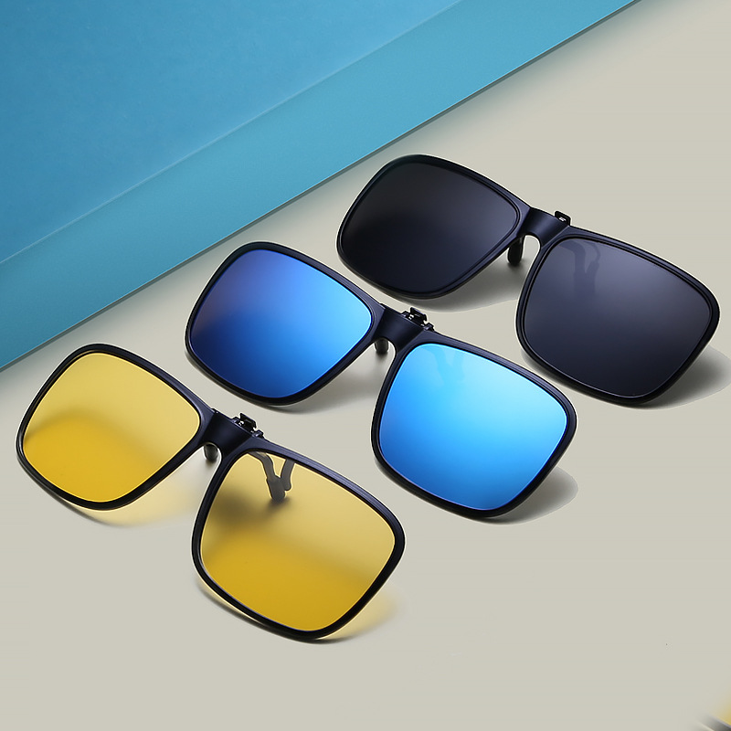 Cycling Zones - Square Polarized Sunglasses Clip Myopia Glasses