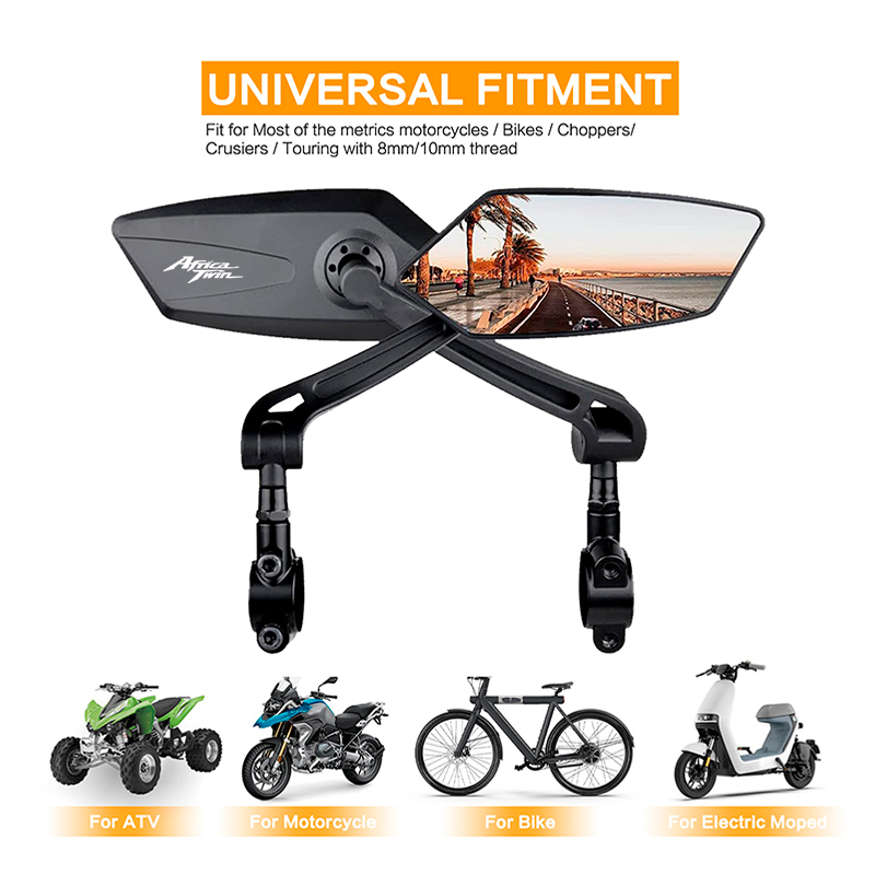 Mirror Handlebar Convex - Motorcycle Handlebar Mirror Folding Black Wide-angle