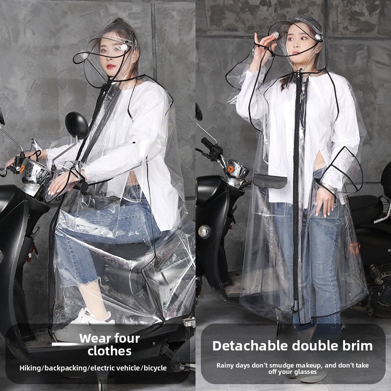 Transparent EVA Rain Poncho Ho - Cycling Commute Rain recension och pris