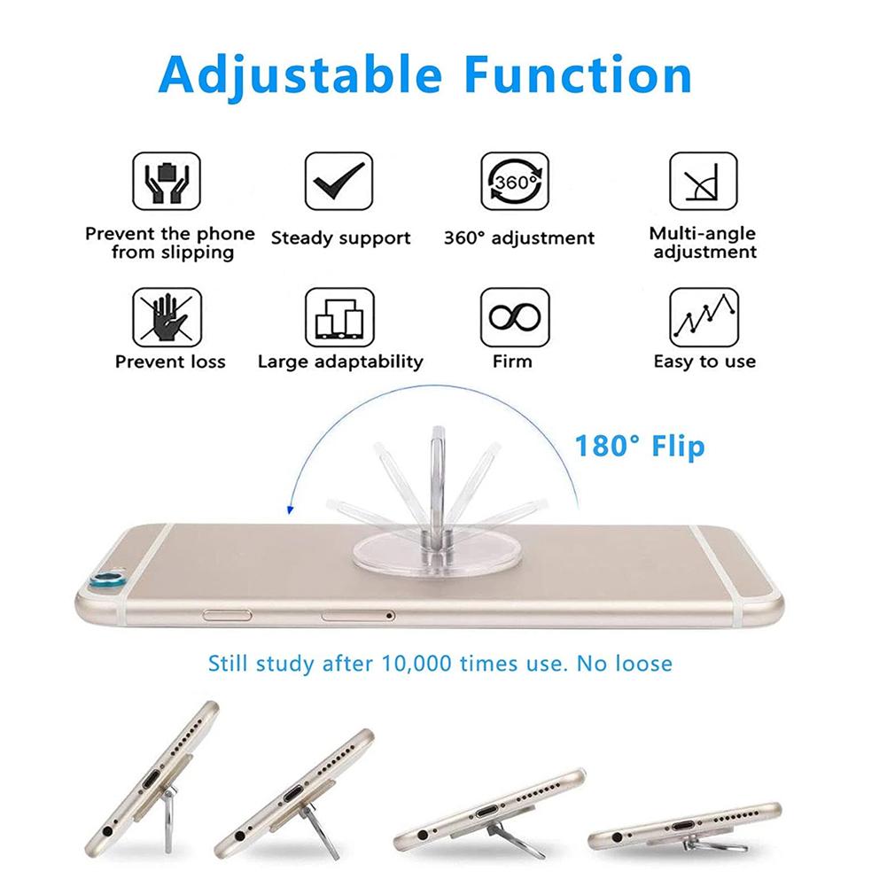 Transparent Cell Phone Ring Ho - Kickstand Adjustable recension och pris