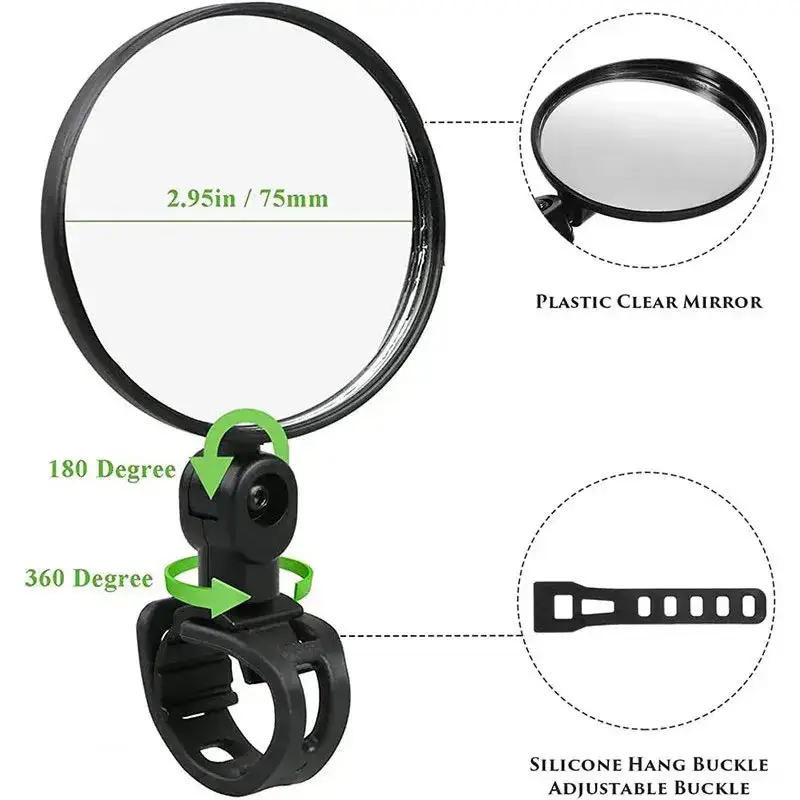 Universal Bicycle Rearview Mir - Mirror Handlebar Convex recension och pris