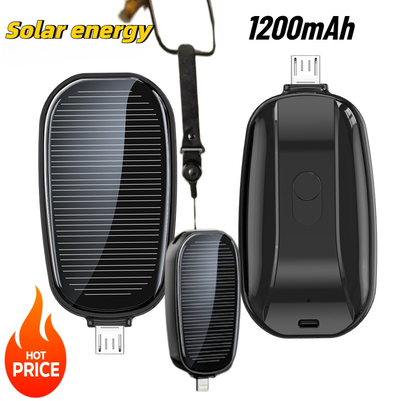 1200mAh Solar Mini Power Bank  - Usb Charger Dynamo recension och pris