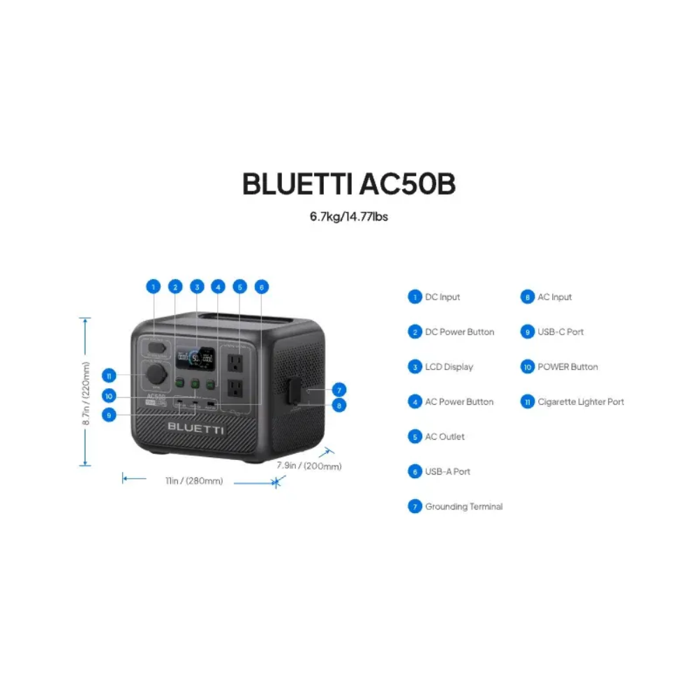 BLUETTI AC50B Portable Power S - Usb Charger Dynamo recension och pris