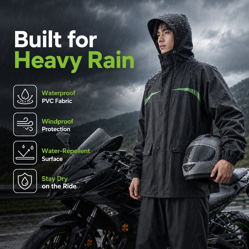Unisex 2-Piece Waterproof Cycl - Cycling Commute Rain recension och pris