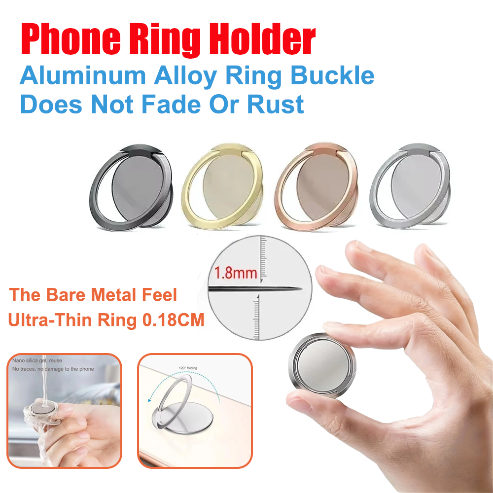 Ultra Thin Metal Ring Holder S - Kickstand Adjustable recension och pris