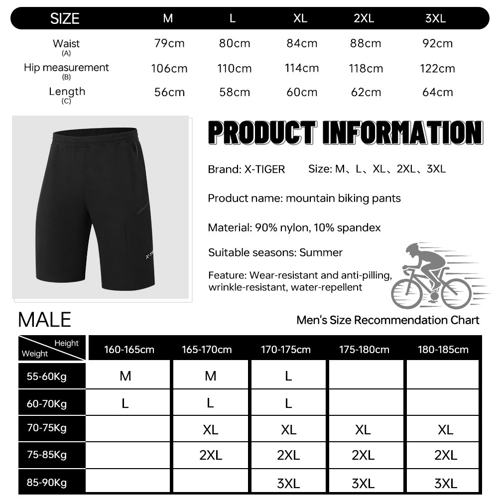 X-TIGER 2 in 1 Cycling Shorts  - Cycling Shorts For Commute recension och pris